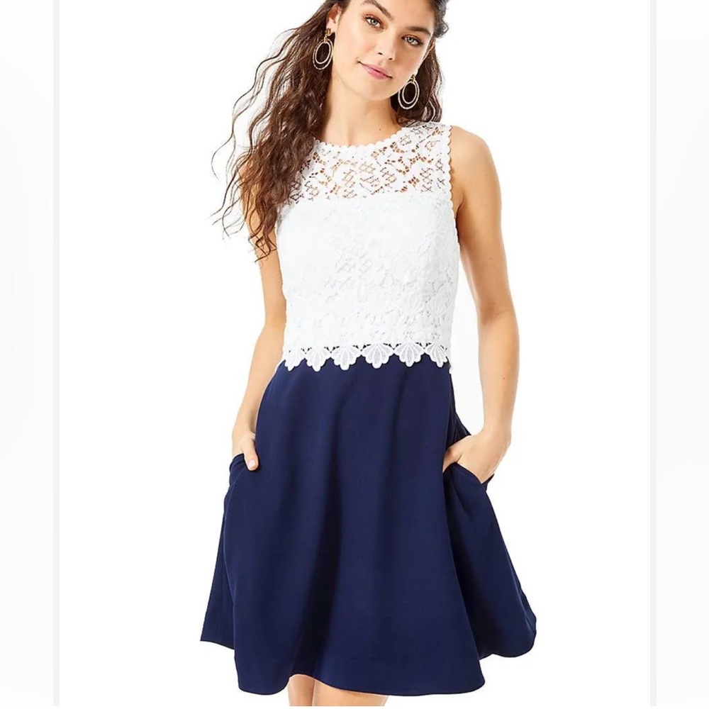 Lilly Pulitzer Carolyn Dress True Navy Lace